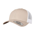 Khaki-White - Front - Flexfit Unisex Adult Retro Two Tone Trucker Cap