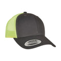 Charcoal-Neon Green - Back - Flexfit Unisex Adult Retro Two Tone Trucker Cap