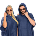 Navy - Side - Home & Living Unisex Adult Cotton Poncho