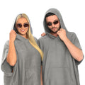 Grey - Side - Home & Living Unisex Adult Cotton Poncho