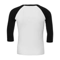 White-Black - Back - Bella + Canvas Unisex Adult Triblend 3-4 Sleeve Baseball T-Shirt