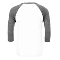 White-Deep Heather - Back - Bella + Canvas Unisex Adult Triblend 3-4 Sleeve Baseball T-Shirt