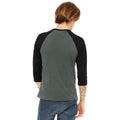 Deep Heather-Black - Back - Bella + Canvas Unisex Adult Triblend 3-4 Sleeve Baseball T-Shirt