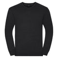 Charcoal Marl - Front - Russell Collection Mens Knitted V Neck Sweatshirt