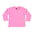 Bubblegum Pink - Front - Babybugz Baby Long-Sleeved T-Shirt