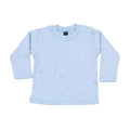 Dusty Blue - Front - Babybugz Baby Long-Sleeved T-Shirt