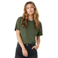 Military Green - Back - Bella + Canvas Womens-Ladies Jersey Crop T-Shirt