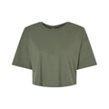 Military Green - Front - Bella + Canvas Womens-Ladies Jersey Crop T-Shirt