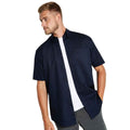 Dark Navy - Back - Kustom Kit Mens Oxford Classic Short-Sleeved Shirt