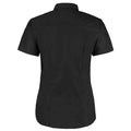 Black - Back - Kustom Kit Womens-Ladies Oxford Short-Sleeved Work Shirt