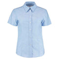 Light Blue - Front - Kustom Kit Womens-Ladies Oxford Short-Sleeved Work Shirt