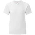 White - Front - Fruit of the Loom Girls Iconic T-Shirt