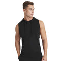 Jet Black - Side - AWDis Cool Mens Urban Sleeveless Hoodie