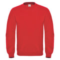 Red - Front - B&C Mens ID.002 Cotton Sweatshirt