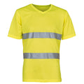 Yellow - Front - Yoko Mens Hi-Vis Lightweight V Neck T-Shirt