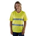 Yellow - Side - Yoko Mens Hi-Vis Lightweight V Neck T-Shirt