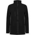 Black-Charcoal - Front - Henbury Unisex Adult Contrast Soft Shell Jacket