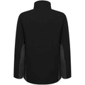 Black-Charcoal - Back - Henbury Unisex Adult Contrast Soft Shell Jacket