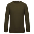 Moss Green - Front - Kariban Mens Organic Cotton Crew Neck Raglan Sweatshirt