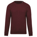 Wine Heather - Front - Kariban Mens Organic Cotton Crew Neck Raglan Sweatshirt