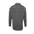 Steel-Black - Back - Premier Mens Mulligan Checked Cotton Long-Sleeved Shirt