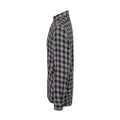 Steel-Black - Side - Premier Mens Mulligan Checked Cotton Long-Sleeved Shirt