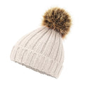 Oatmeal - Side - Beechfield Baby Pom Pom Chunky Beanie