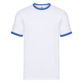 White-Royal Blue - Front - Fruit of the Loom Mens Ringer Contrast T-Shirt