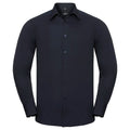 French Navy - Front - Russell Collection Mens Polycotton Easy-Care Long-Sleeved Formal Shirt