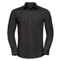 Black - Front - Russell Collection Mens Polycotton Easy-Care Long-Sleeved Formal Shirt