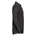 Black - Side - Russell Collection Mens Polycotton Easy-Care Long-Sleeved Formal Shirt