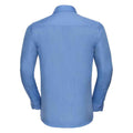 Corporate Blue - Back - Russell Collection Mens Polycotton Easy-Care Long-Sleeved Formal Shirt