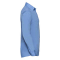 Corporate Blue - Side - Russell Collection Mens Polycotton Easy-Care Long-Sleeved Formal Shirt