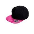 Black-Pink - Front - Result Headwear Unisex Adult Bronx Glitter Flat Peak Snapback Cap