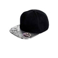 Black-Silver - Front - Result Headwear Unisex Adult Bronx Glitter Flat Peak Snapback Cap