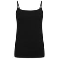 Black - Front - SF Womens-Ladies Feel Good Stretch Spaghetti Strap Camisole