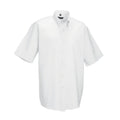 White - Back - Russell Collection Mens Oxford Easy-Care Short-Sleeved Shirt