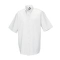 White - Side - Russell Collection Mens Oxford Easy-Care Short-Sleeved Shirt