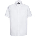 White - Front - Russell Collection Mens Oxford Easy-Care Short-Sleeved Shirt