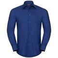 Bright Royal Blue - Front - Russell Collection Mens Oxford Easy-Care Tailored Long-Sleeved Shirt