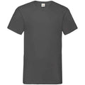 Light Graphite - Front - Fruit of the Loom Mens Valueweight V Neck T-Shirt