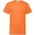 Orange - Front - Fruit of the Loom Mens Valueweight V Neck T-Shirt