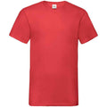 Red - Front - Fruit of the Loom Mens Valueweight V Neck T-Shirt