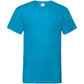 Azure Blue - Front - Fruit of the Loom Mens Valueweight V Neck T-Shirt