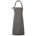 Dark Grey - Front - Premier Unisex Adult Cotton Canvas Pocket Apron