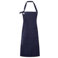 Navy - Front - Premier Unisex Adult Cotton Canvas Pocket Apron