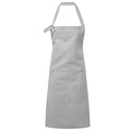 Silver - Front - Premier Unisex Adult Cotton Canvas Pocket Apron