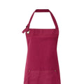 Burgundy - Back - Premier Unisex Adult Cotton Canvas Pocket Apron