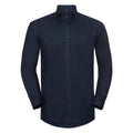 Bright Navy - Front - Russell Collection Mens Oxford Long-Sleeved Formal Shirt