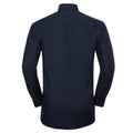 Bright Navy - Back - Russell Collection Mens Oxford Long-Sleeved Formal Shirt